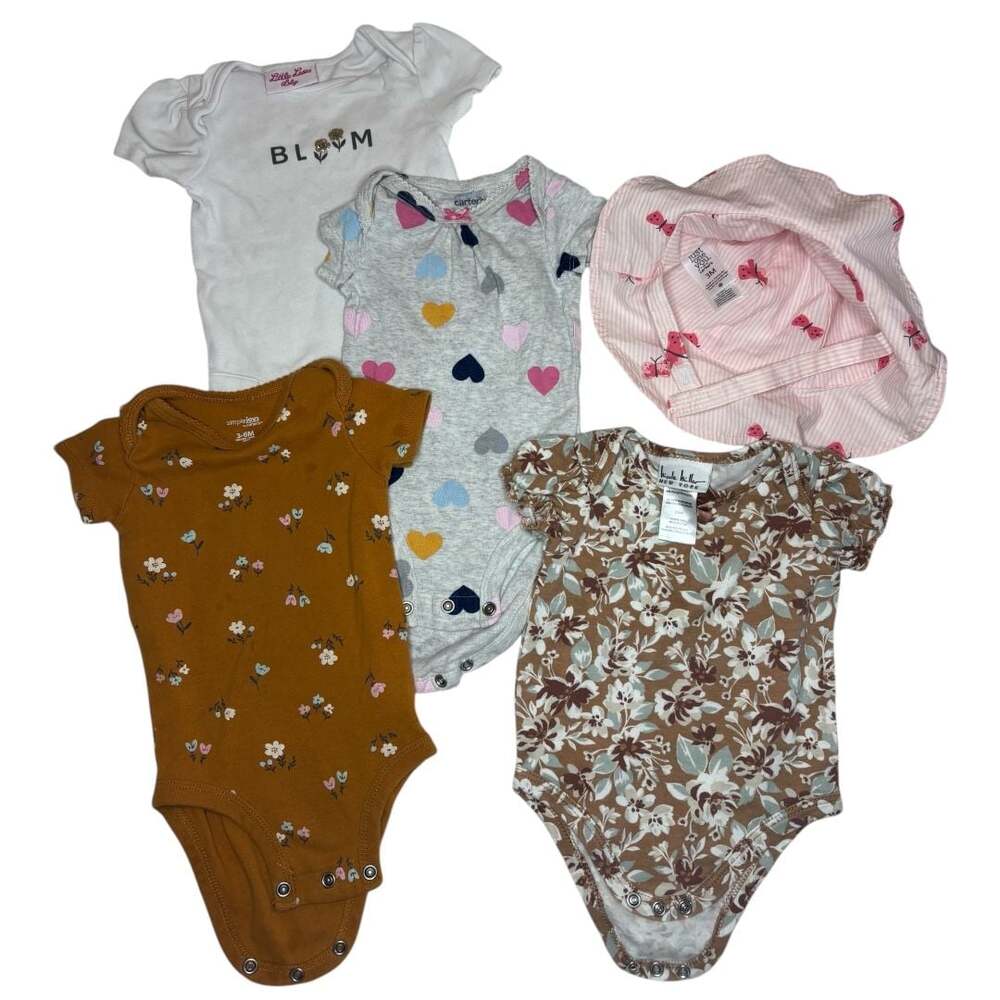 Baby Girl 5-Piece Clothing Bundle 3-6 Months